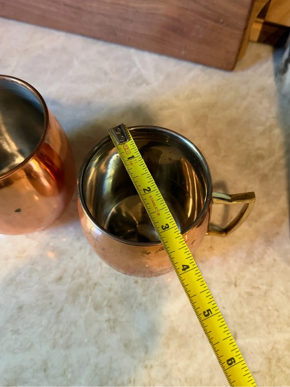 Set of two copper mule mugs